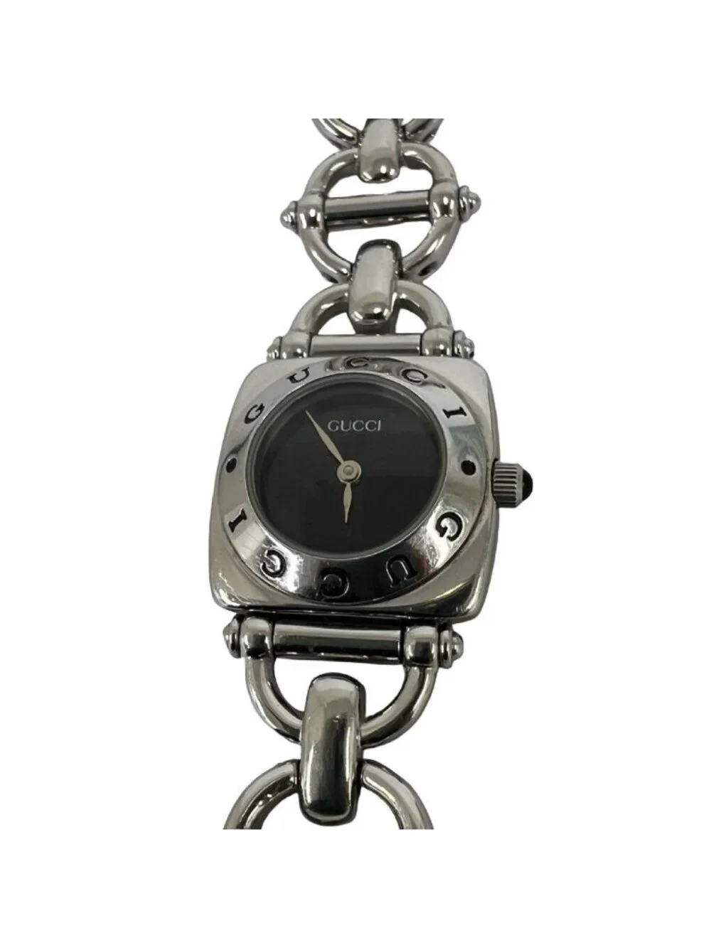 Gucci Horsebit Chain Stainless Steel Quartz Watch Wrist Silver